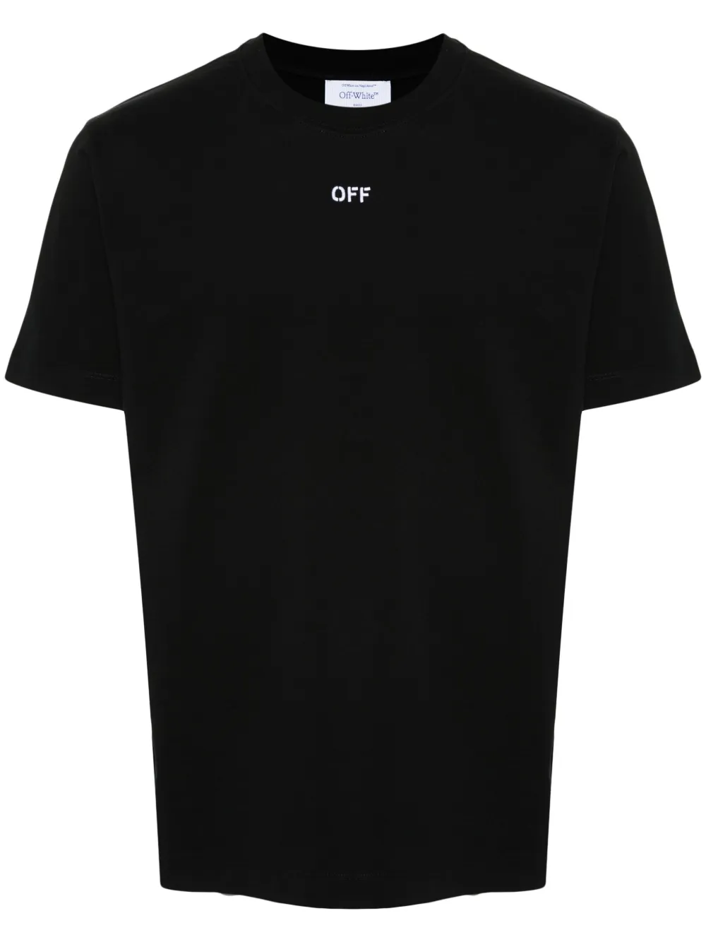 Off-white Embroidered-logo Cotton T-shirt In 1001 Black - White