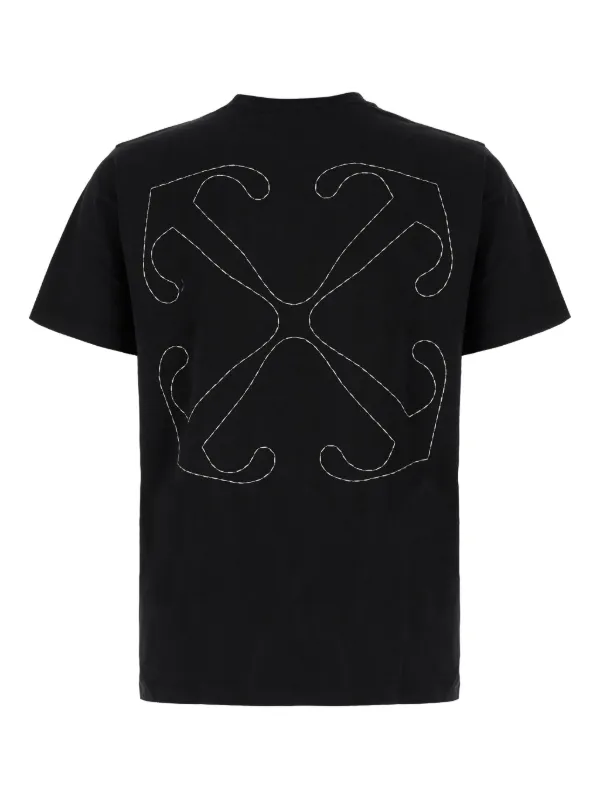 サンローラン Cotton t-shirt with logo embroidery SAINT LAURENT Logo-Embroidered Cotton-Jersey T-Shirt for Men