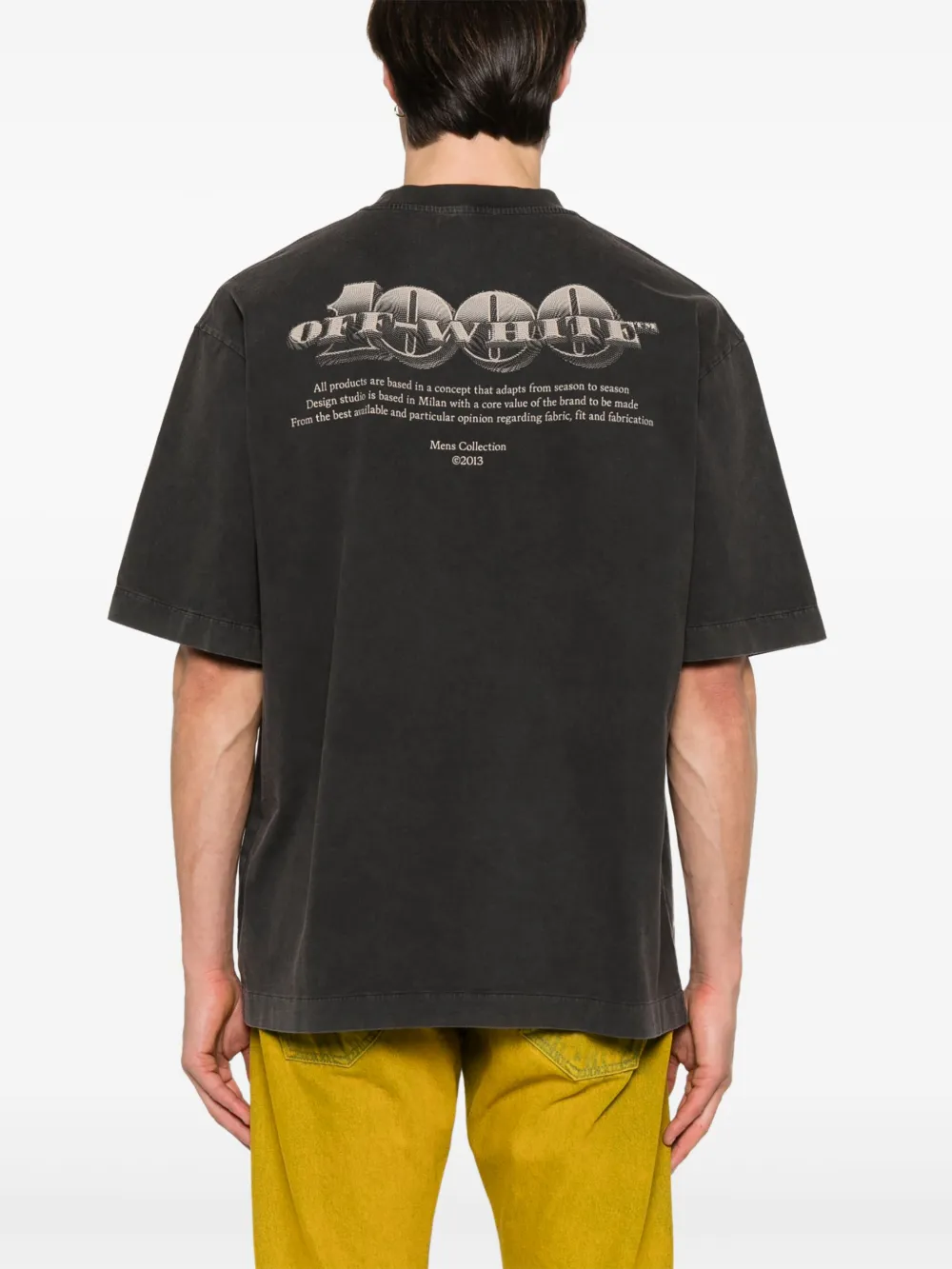 Off-White T-shirt met martelaarprint 1361 VINTAGE BLACK CREME BRULÉE