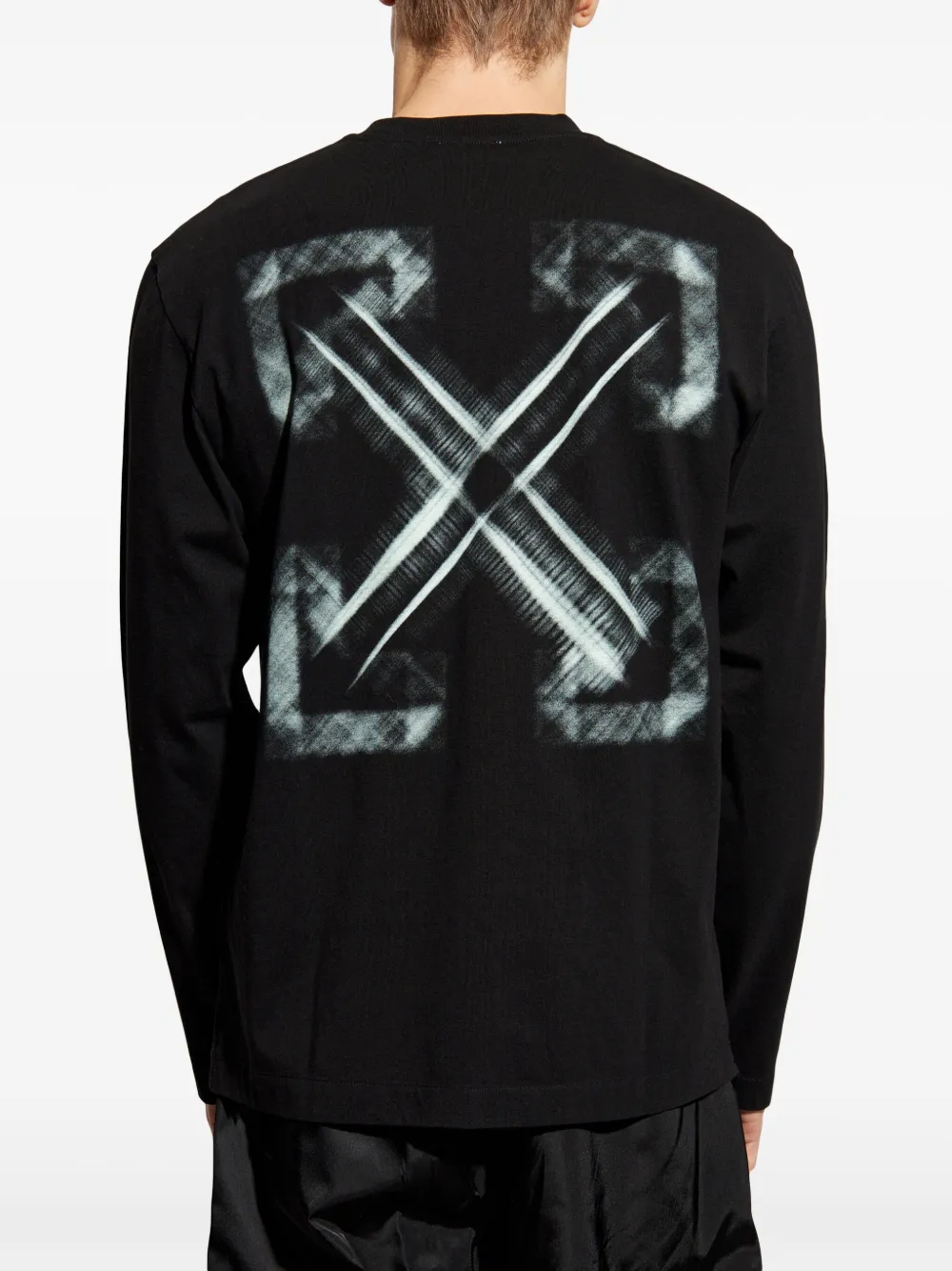 Off-White T-shirt met pijlprint 1041 BLACK AQUA GLASS