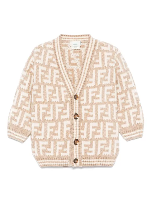 Fendi Kids Cardigan de tricô intarsia FF
