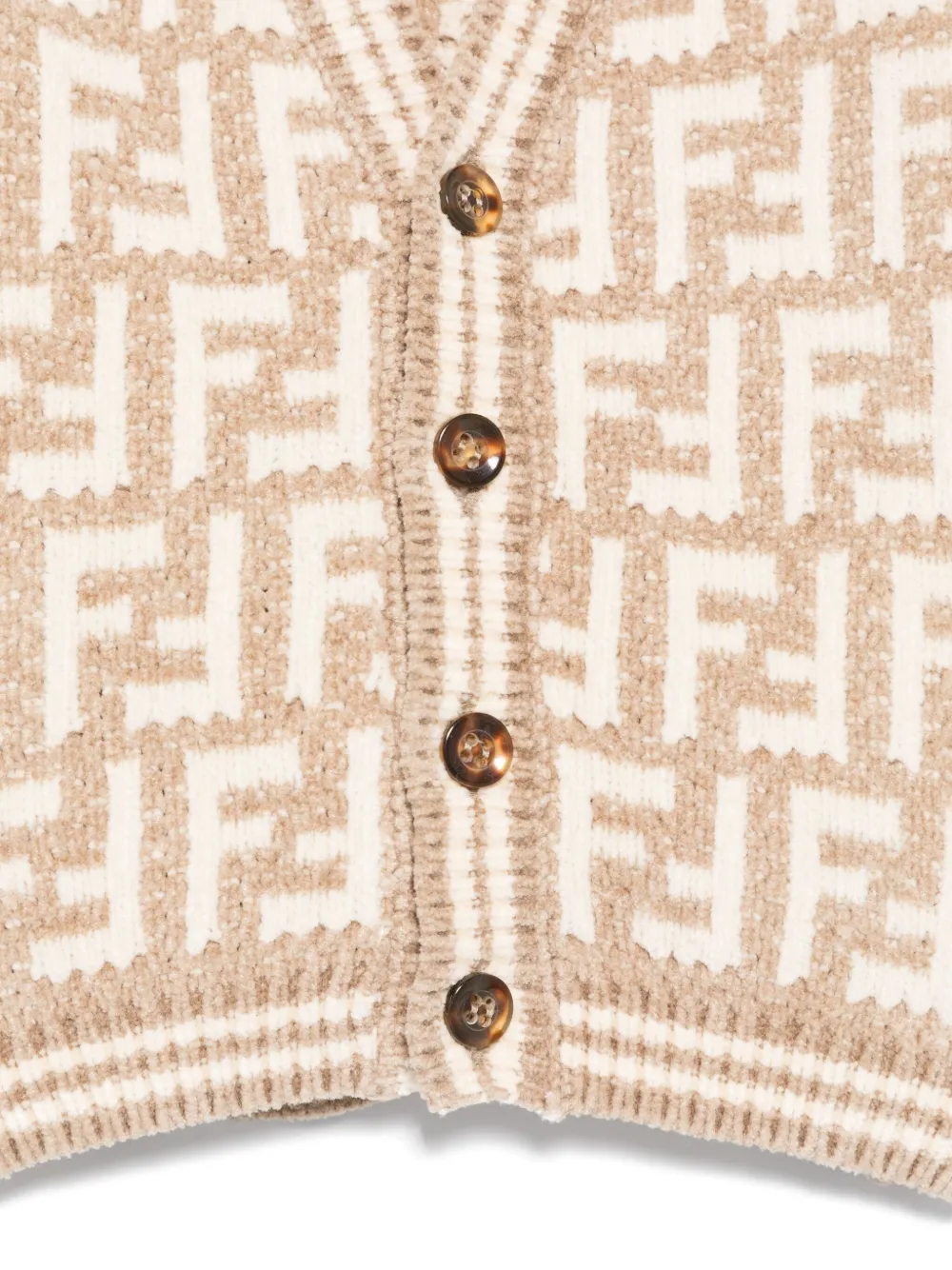 Fendi Kids FF intarsia vest Beige