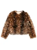 Yves Salomon leopard-pattern jacket - Brown