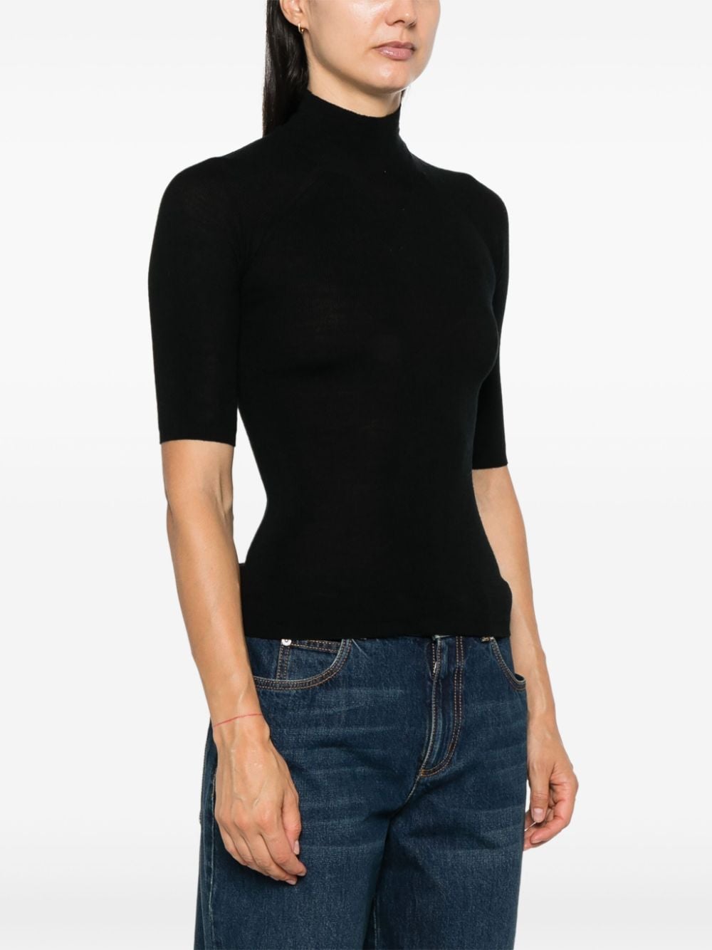 Shop Majestic Roll-neck Sweater In Black