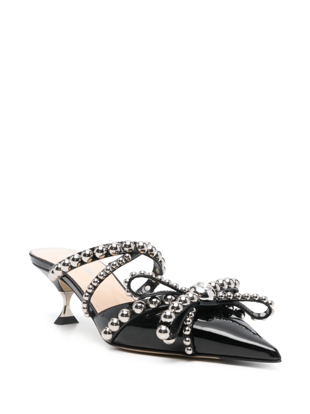 MACH & MACH 55mm studded leather mules Black