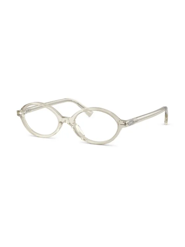 Miu Miu Eyewear Regard Glasses | Green | FARFETCH