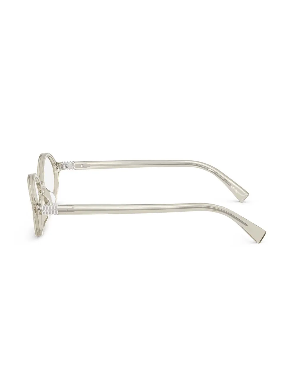 Miu Miu Mu 01xv Oval Acetate And Plastic Optical Glasses In Green