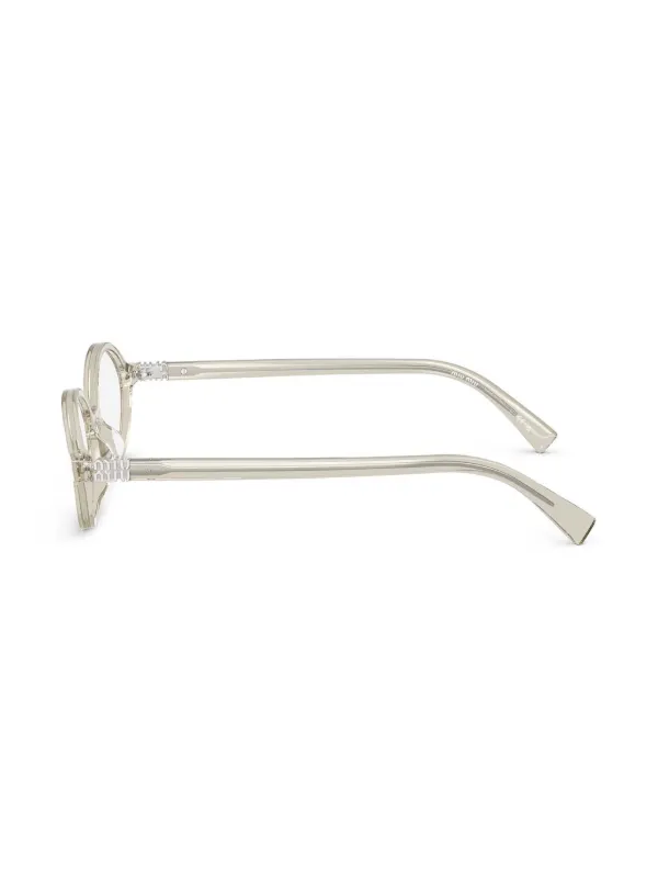 【関税込み】Miu Miu Eyewear 眼鏡 Miu Miu Eyewear Square Frame Glasses | Black | FARFETCH