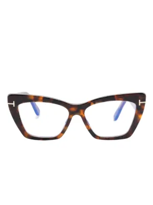 TOM FORD Eyewear トータスシェル キャットアイ眼鏡フレーム