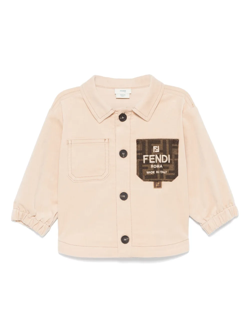 Fendi Kids Shirt met FF-patroon Bruin