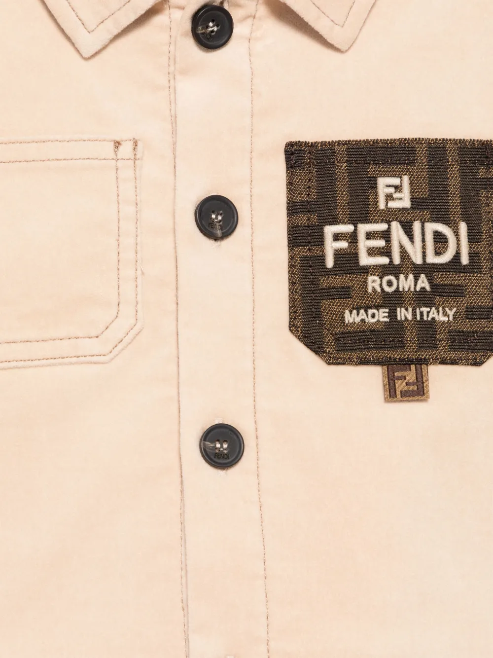 Fendi Kids Shirt met FF-patroon Bruin