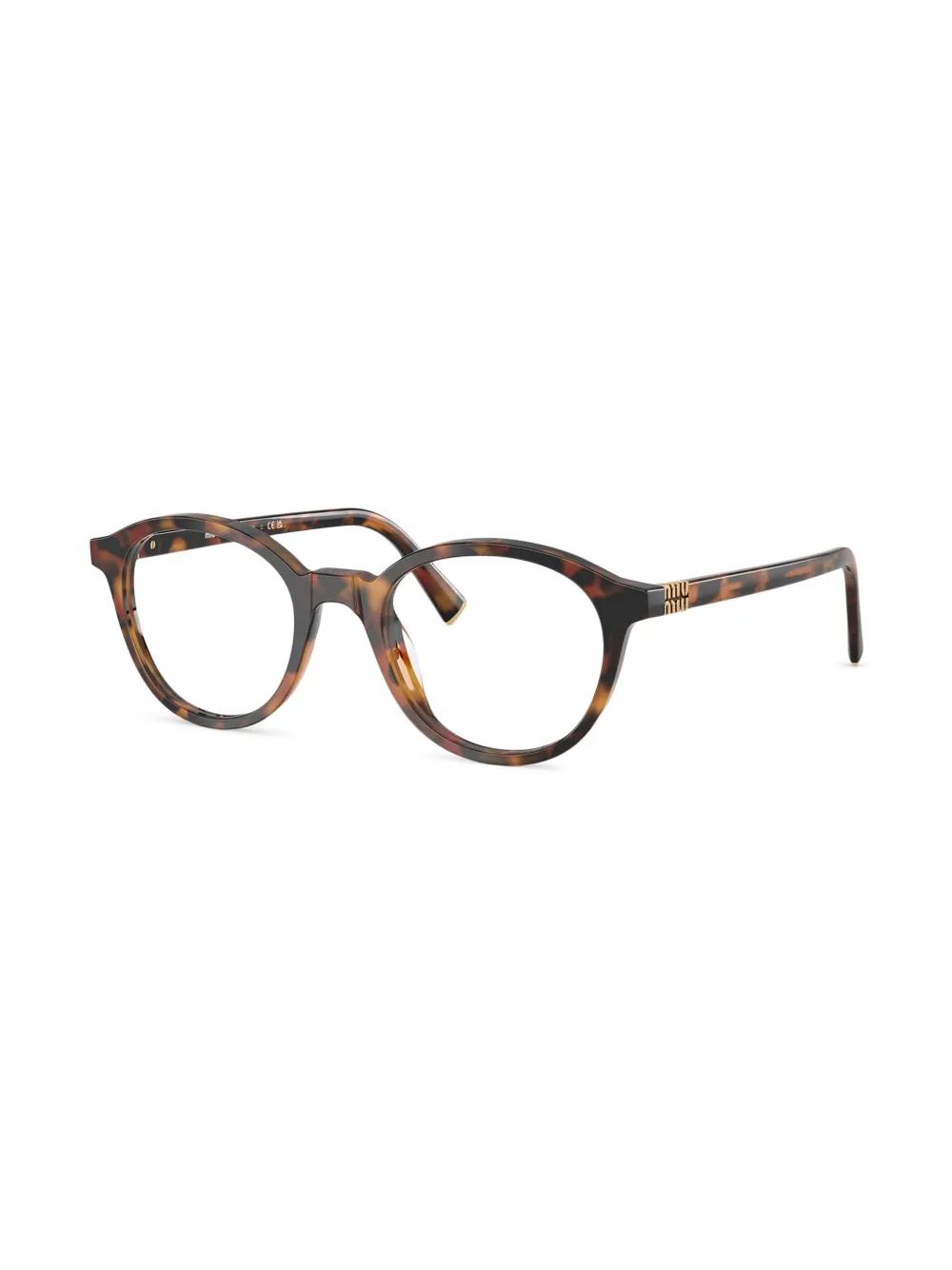 Miu Miu Eyewear Bril met rond montuur - Bruin