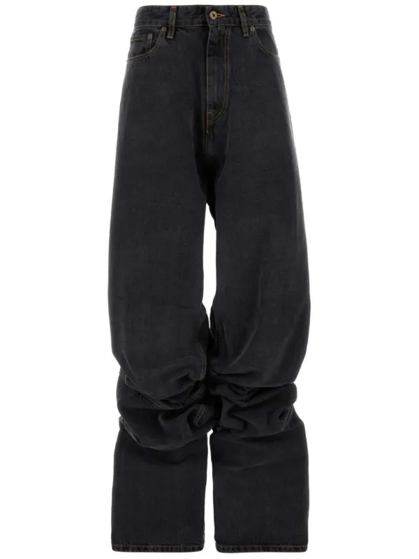Y/PROJECT ブラック ワイドレッグデニム Y/PROJECT ブラック ワイドレッグデニム