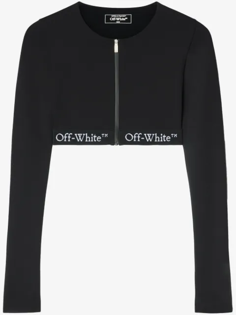 Off-White top corto con banda del logo