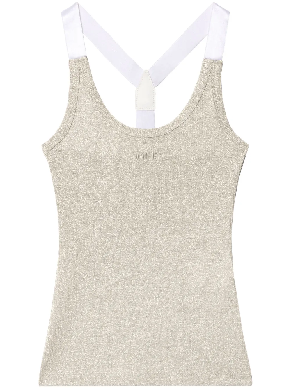 Off-White Geribbelde tanktop Zilver