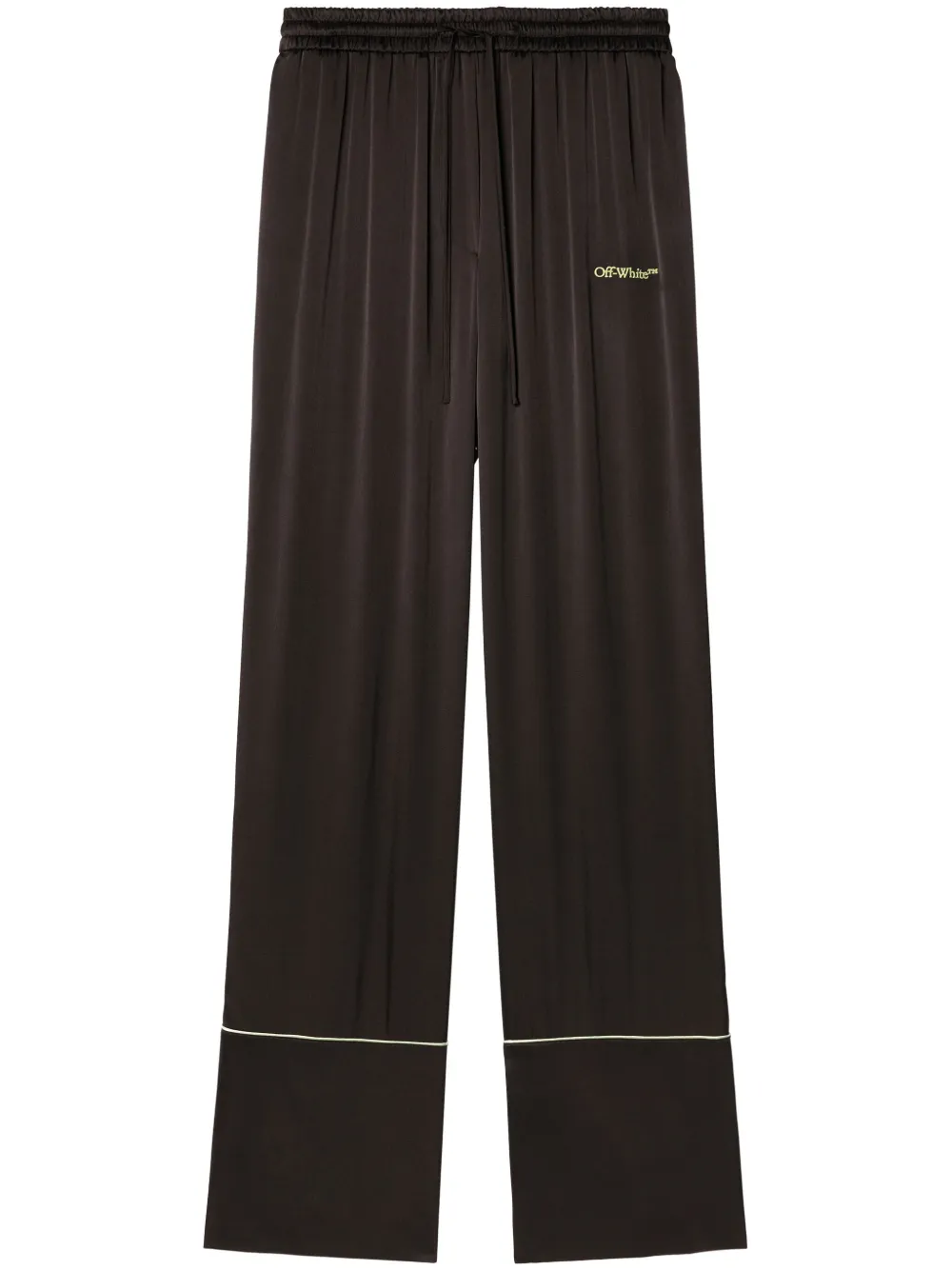 Off-White satin pyjama pants – Black