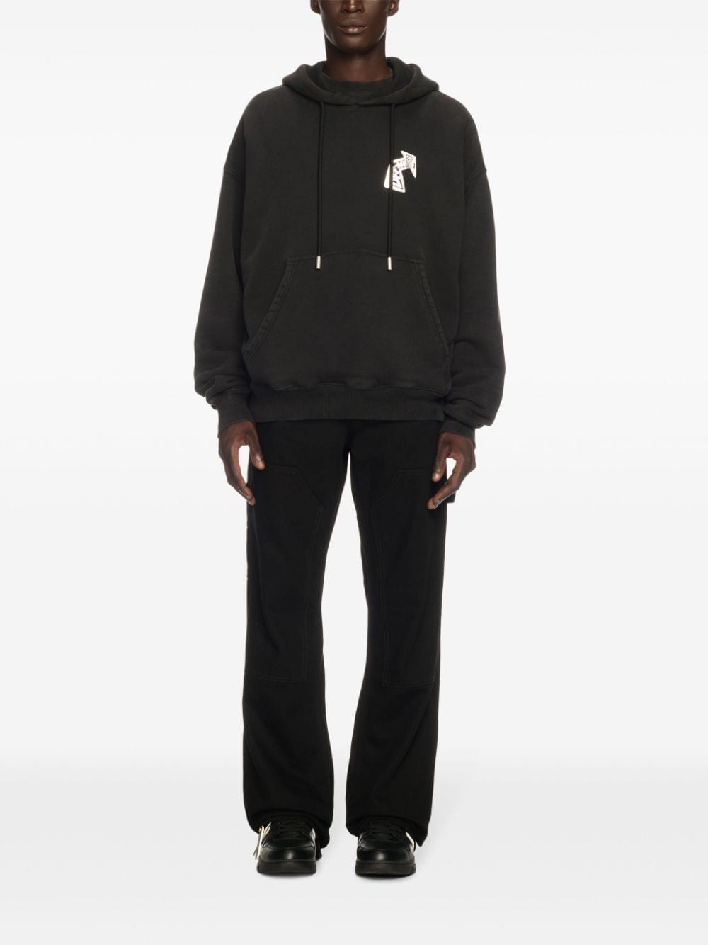 Shop Off-white Arrows-print Hoodie In 黑色