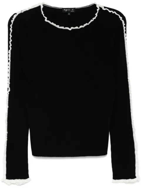 agnès b.  ruffled trim jumper