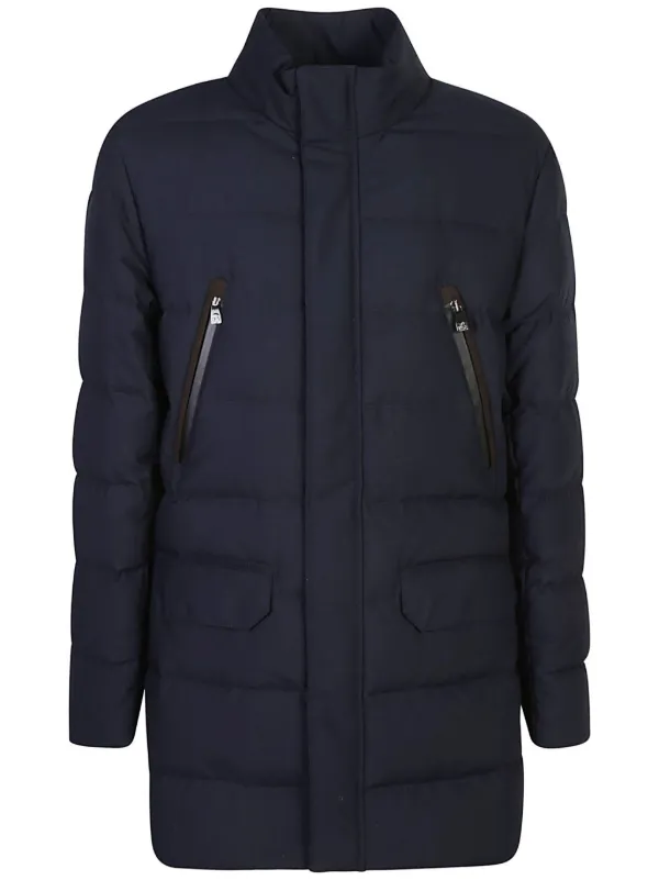 Corneliani スタンドカラー パデッドジャケット | ブルー | FARFETCH JP