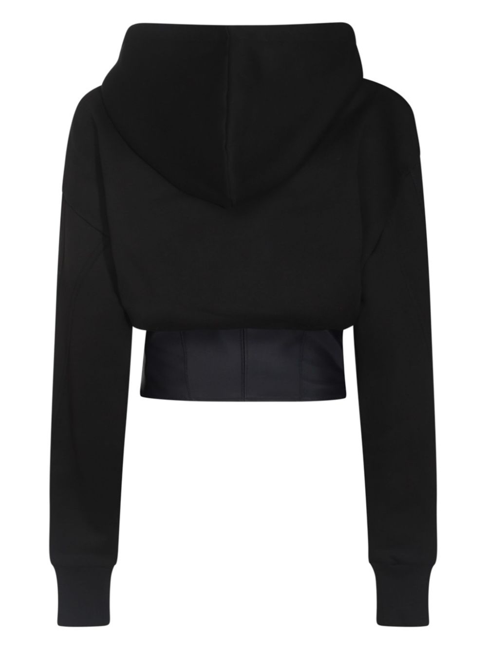 Mugler Hoodie met korset stijl - Zwart