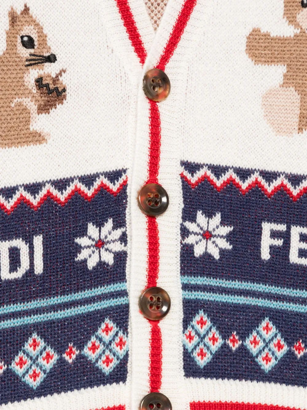 Fendi Kids Intarsia vest Blauw