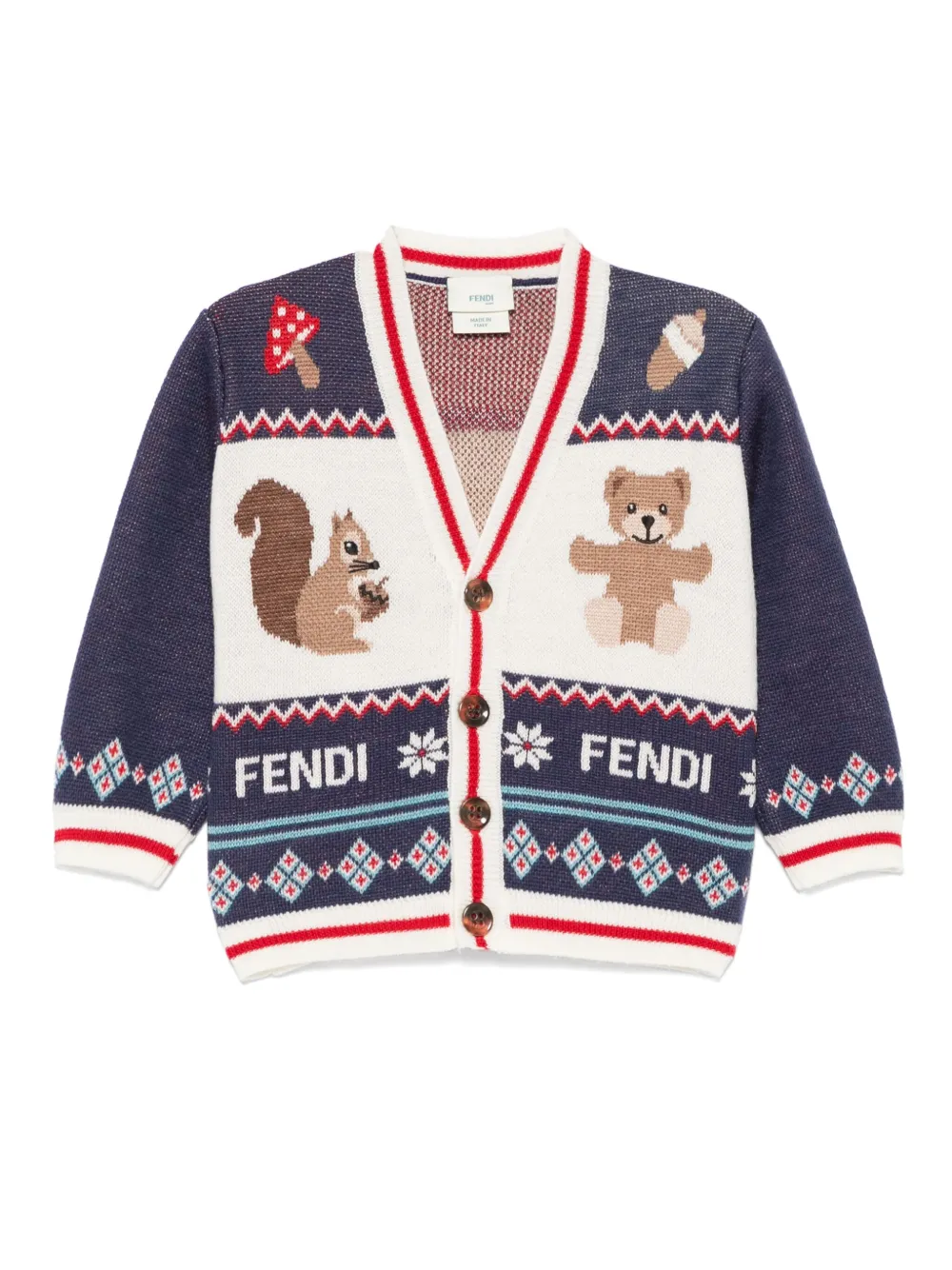 Fendi Kids Intarsia vest Blauw