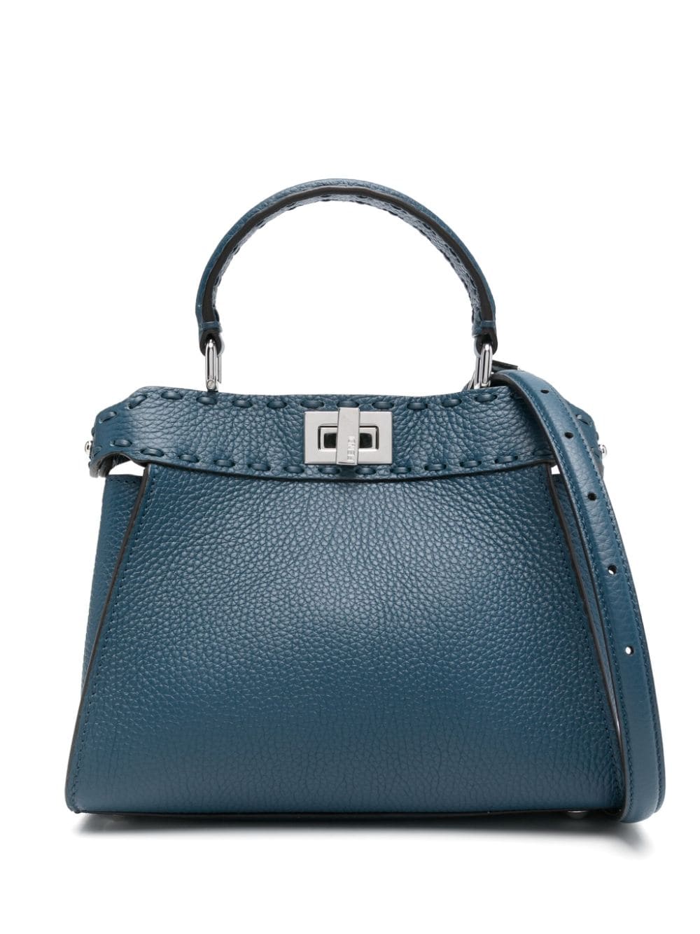 Fendi Peekaboo Iseeu Small Leather Handbag In Blue