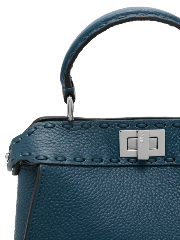 FENDI Mini Peekaboo Tote Bag Blue FARFETCH IE