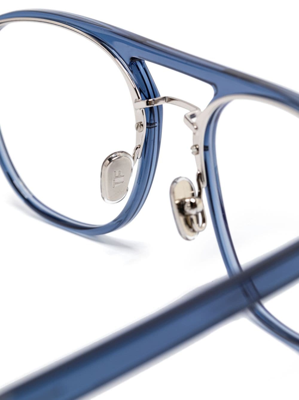 Shop Tom Ford Oval-frame Glasses In Blau