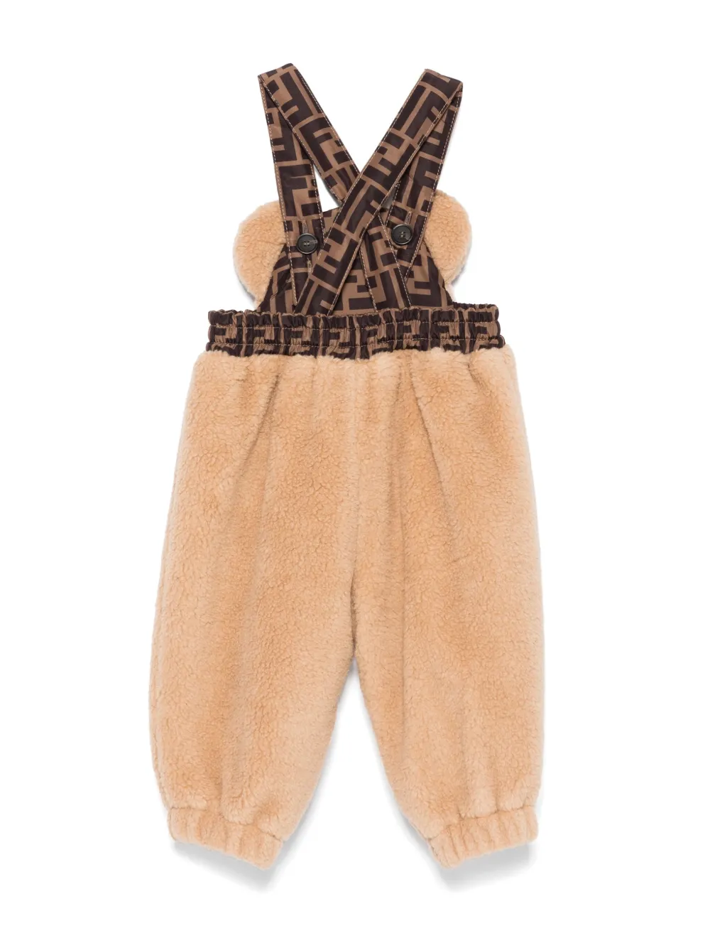 Fendi Kids Tuinbroek met teddybeer Bruin