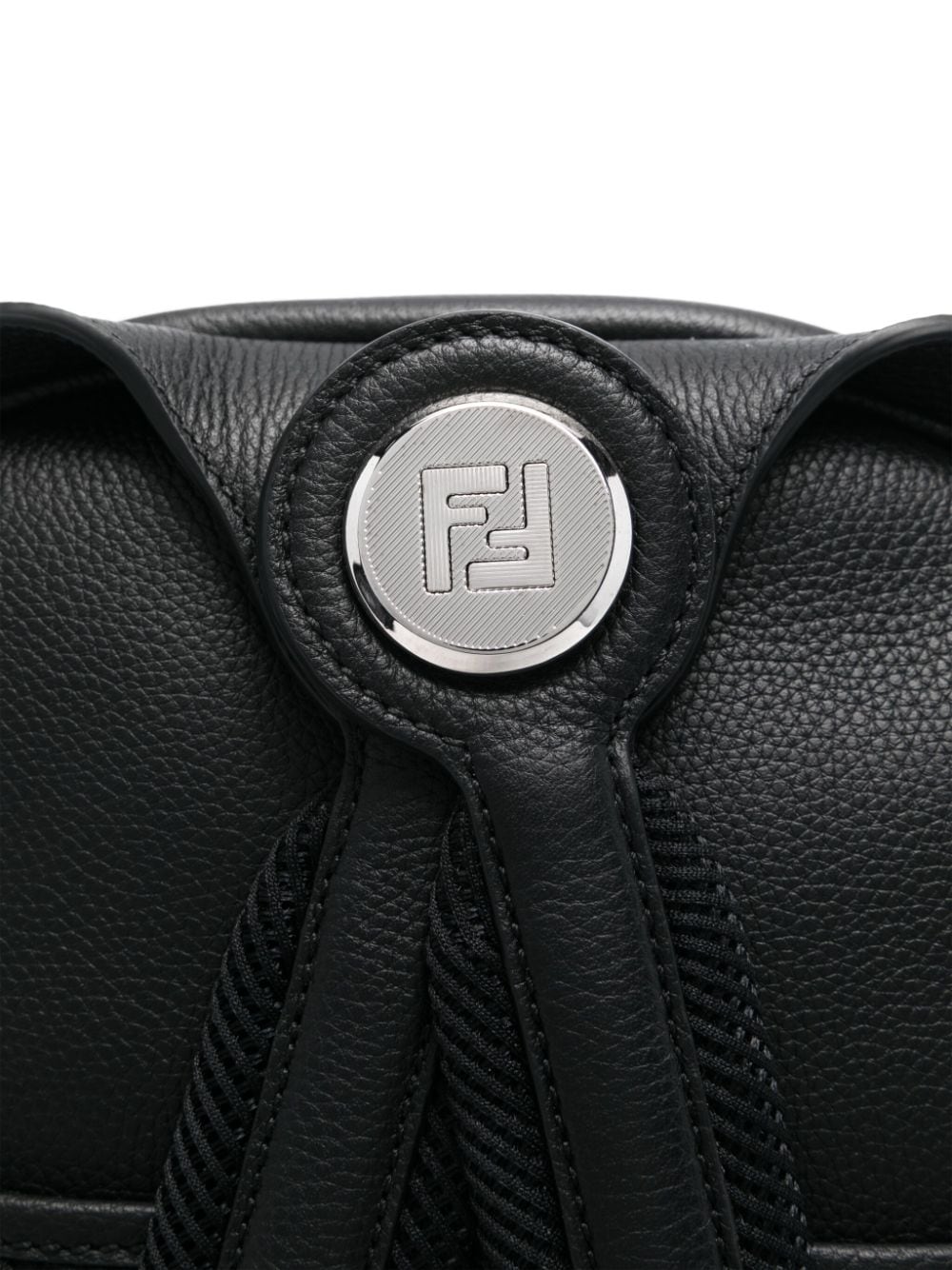 Shop Fendi Leather Backpack In Black