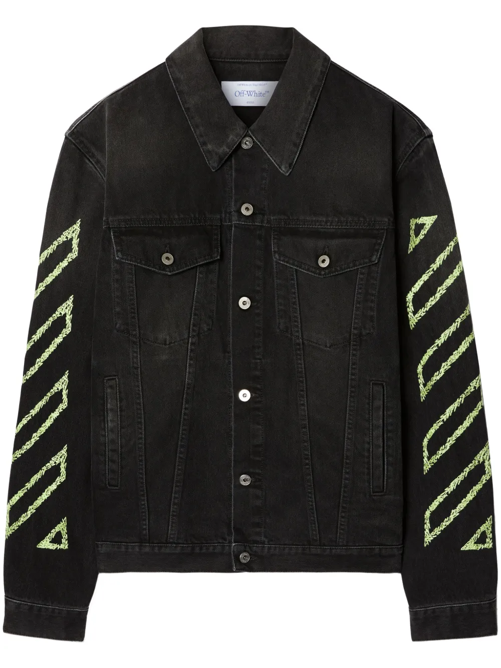 Off-White Denim jack met Arrow detail Zwart