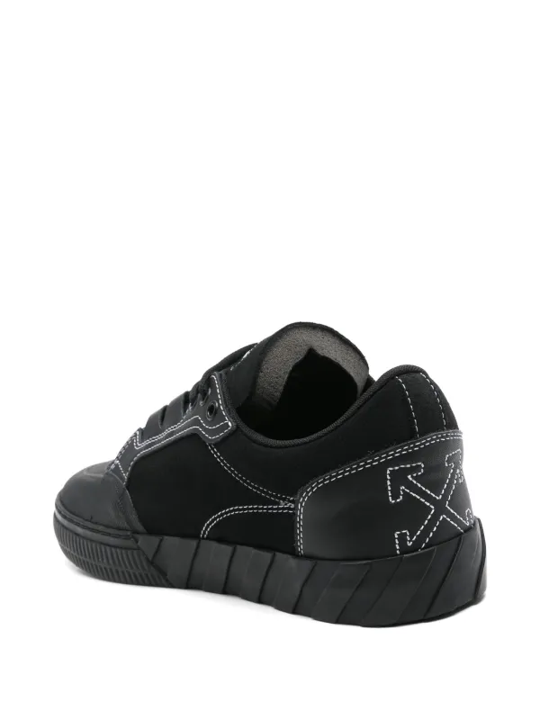 【関税＆送料込み】Off-White Black 779 Vulcanized Leather S Black Leather Vulcanized 779 Sneakers by Off-White on Sale