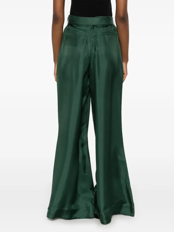【送料&関税込】Zimmermann Pants In Green Silk Zimmermann Illustration Belted Silk Pants | Neiman Marcus