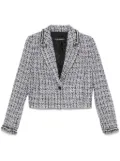 Karl Lagerfeld faux pearl-embellished bouclé jacket - Black