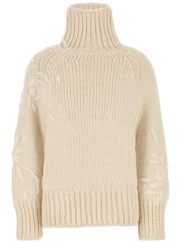 Ermanno Scervino Embroidered alpaca-blend Jumper | Neutrals | FARFETCH