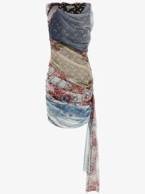 Marine Serre Minikleid mit Print-Mix