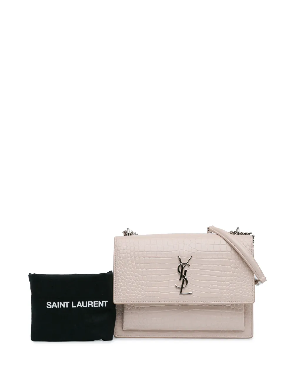 Cheap Saint Laurent Pre-Owned 2018 Medium Croc Embossed Monogram Sunset crossbody bag WOMEN