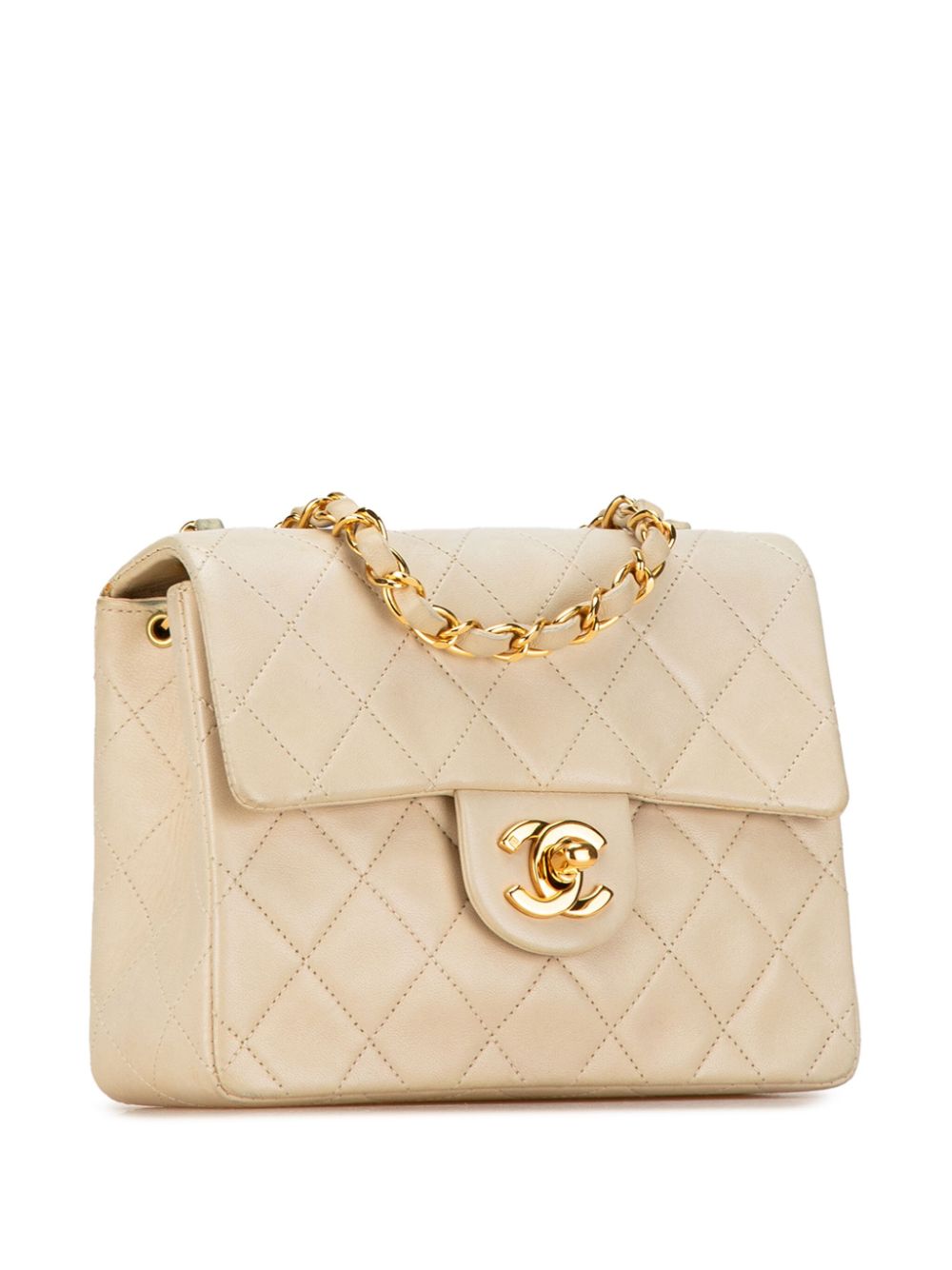 CHANEL 1996-1997 Mini Square Classic Lambskin Single Flap crossbody bag Women