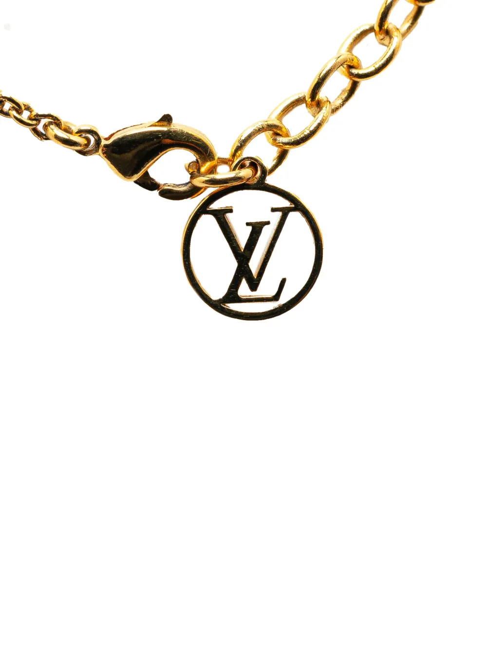 Louis Vuitton Pre-Owned 2019 Gold Plated Essential V costume necklace - Goud