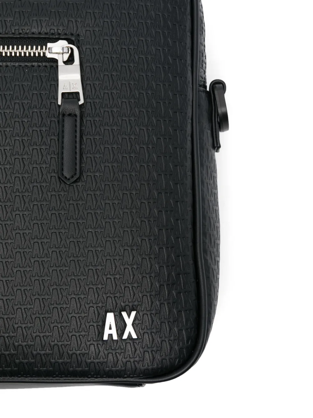Armani Exchange Monogram-embossed Briefcase In Black