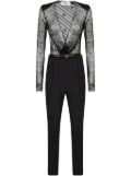 Elisabetta Franchi patterned flocked-tulle jumpsuit - Black