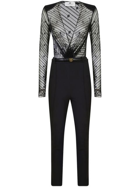 Elisabetta Franchi patterned flocked-tulle jumpsuit 