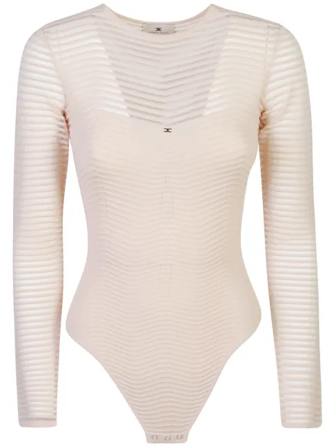 Elisabetta Franchi herringbone-pattern bodysuit