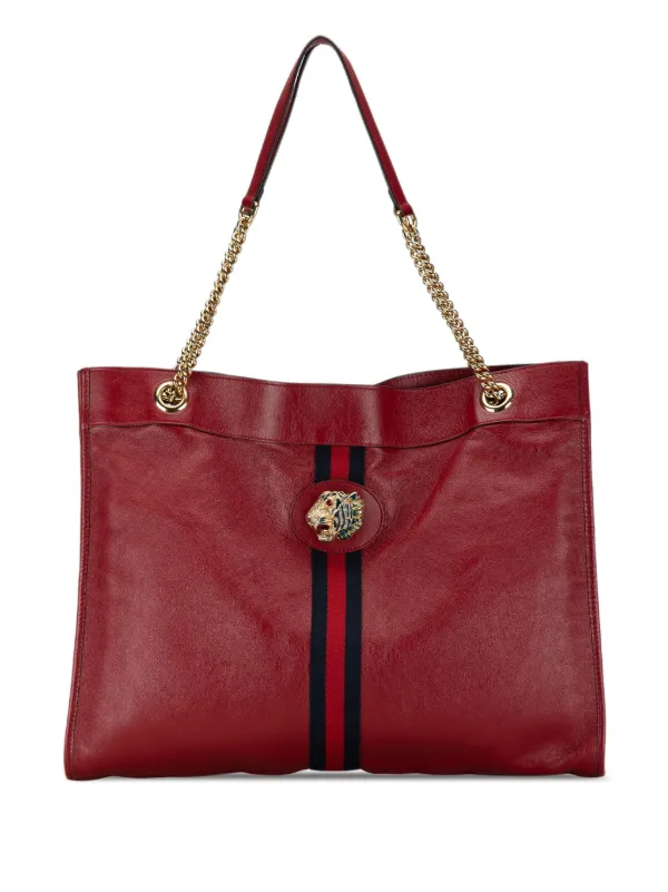 Gucci Pre Owned 2016 2023 Large Rajah Tote Bag Red FARFETCH AZ