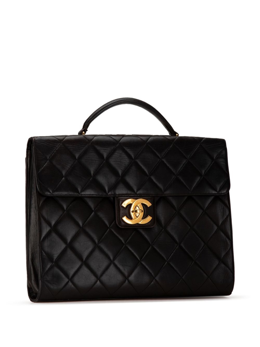 CHANEL Pre-Owned 1994-1999 CC Quilted Lambskin Flap Briefcase business bag WOMEN