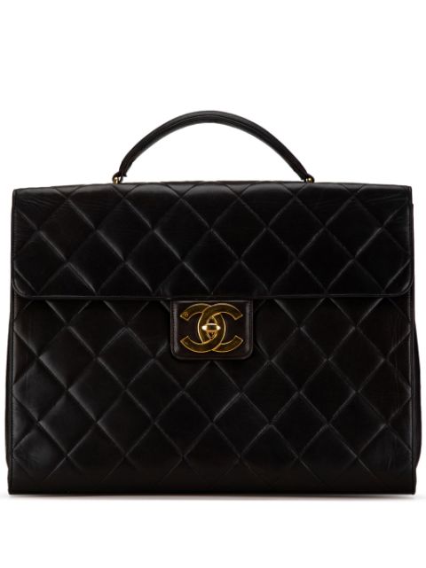 CHANEL Pre-Owned 1994-1999 CC Quilted Lambskin Flap Briefcase business bag WOMEN