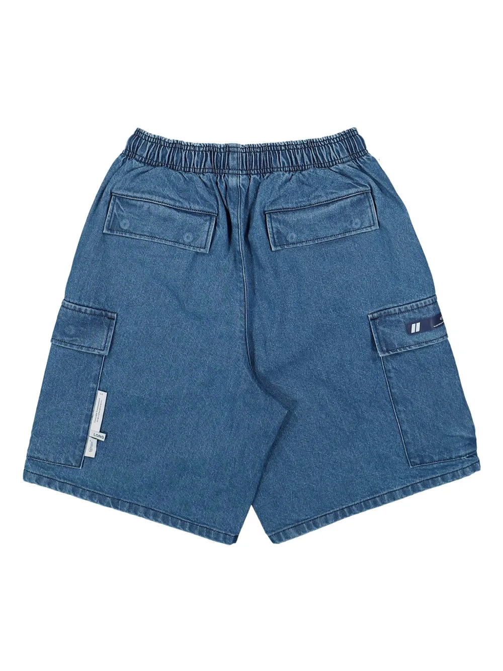 WTAPS elasticated-waist denim shorts - Blauw