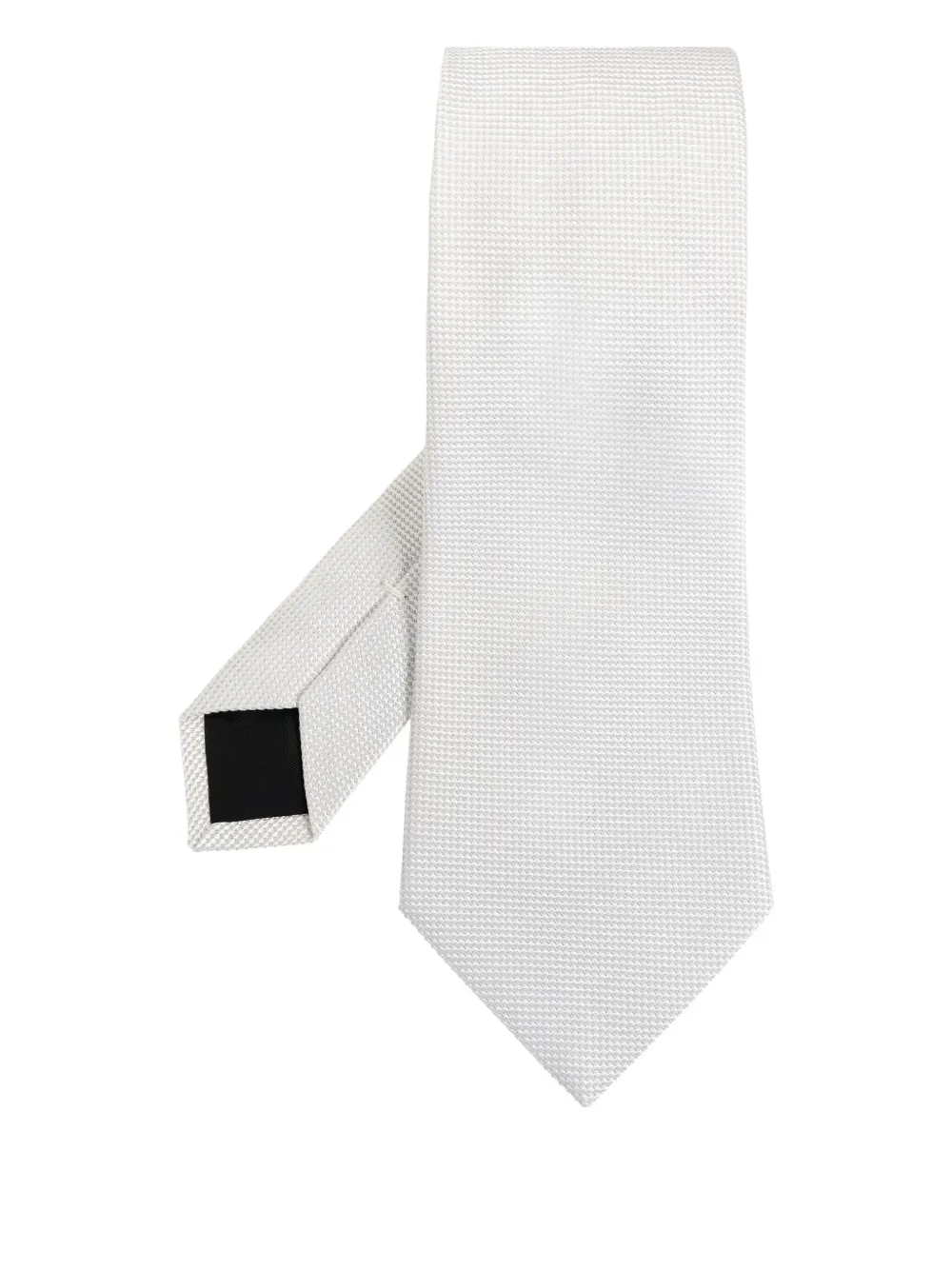 Lanvin Textured-weave Silk Tie In White