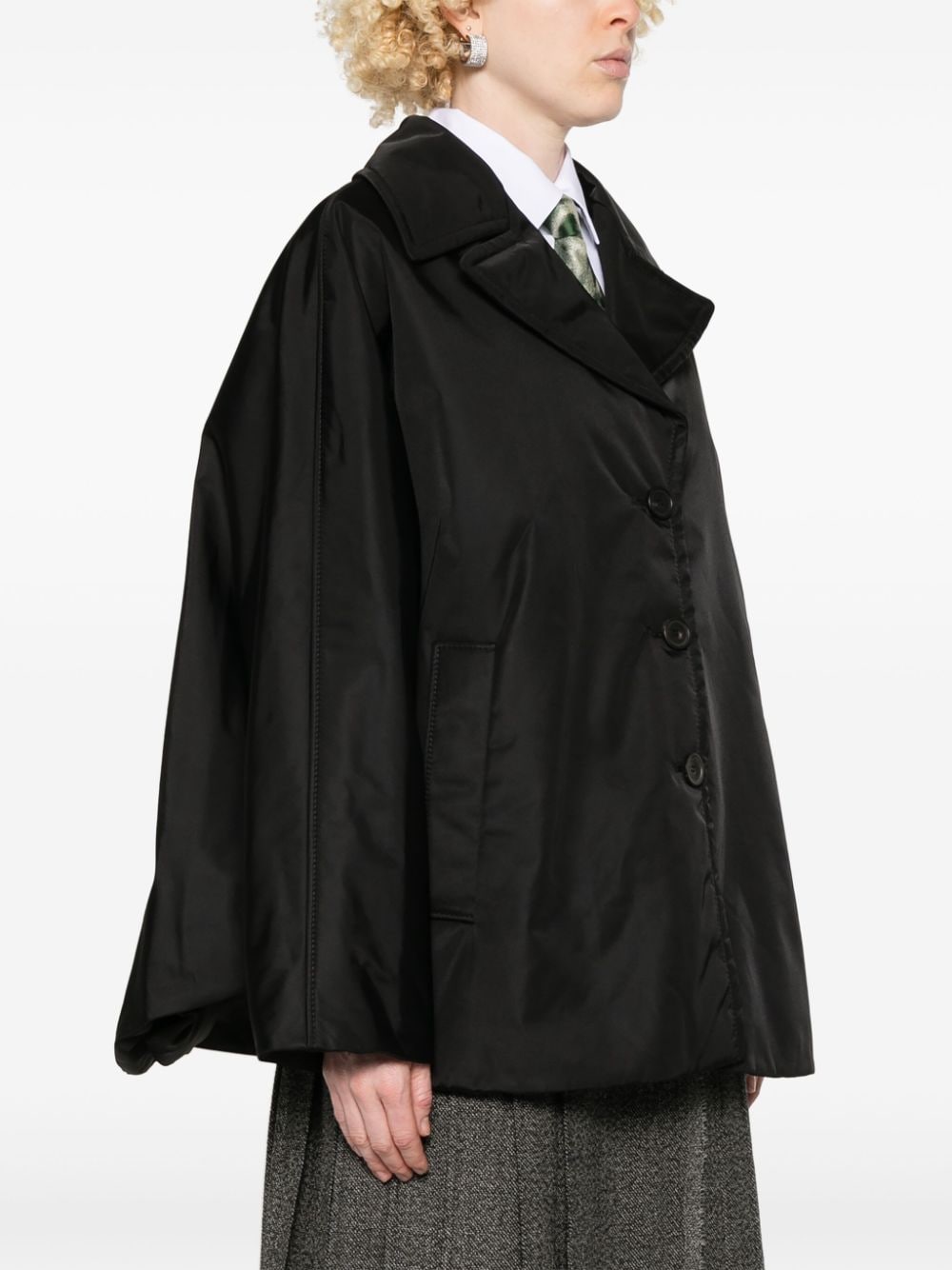 Shop Marni Twill Coat In Black